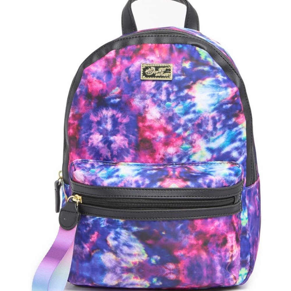 NWT Betsey Johnson "Luv Betsey Laila" Nylon Backpack | Purple Multicolored